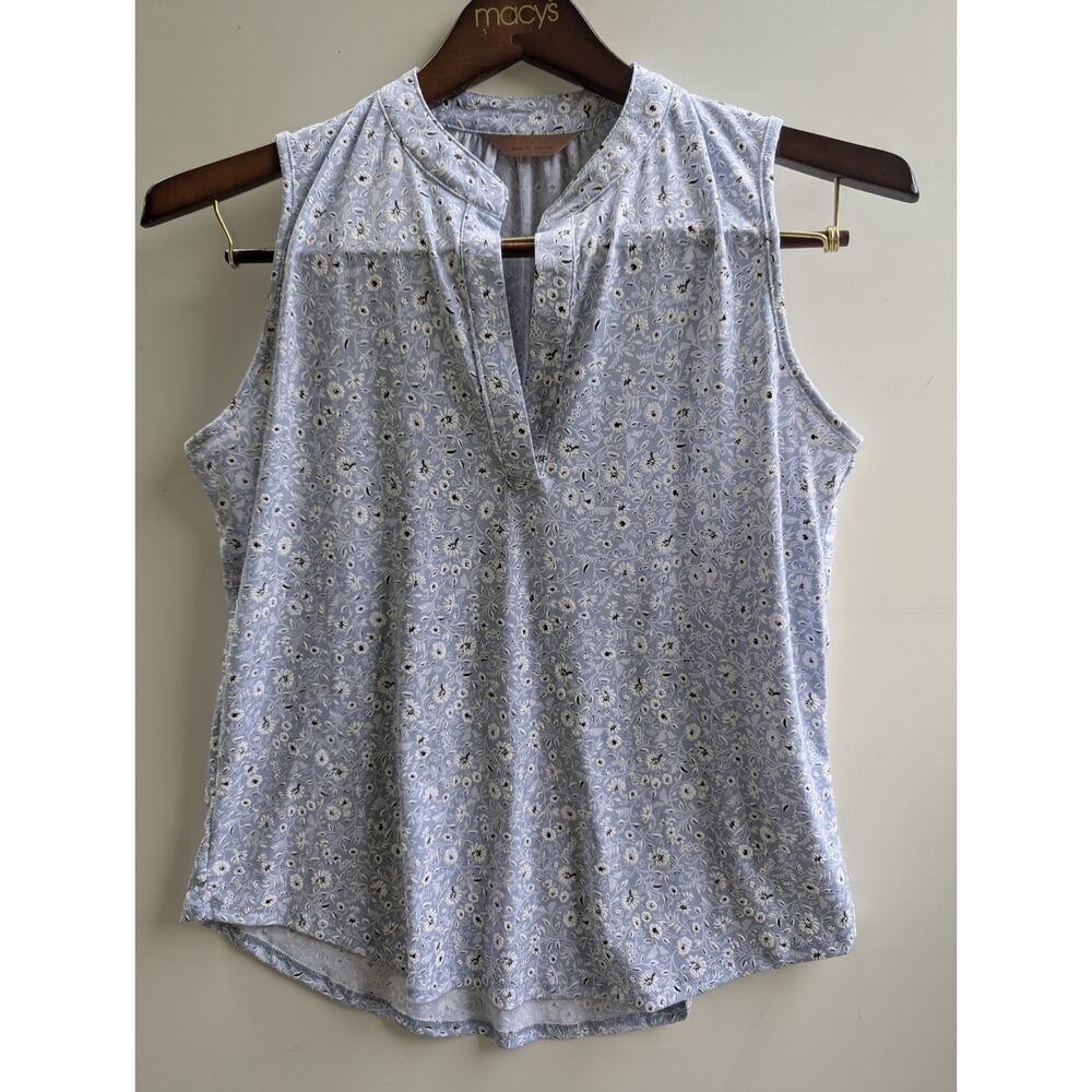 Amana Top Blue Paisley Sleeveless Women's Size‎ Medium Summer Light